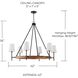 Jonah 6 Light 42 inch Light Wood and Matte Black Chandelier Ceiling Light