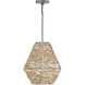 Finley 1 Light 10.5 inch Natural Jute and Grey Pendant Ceiling Light