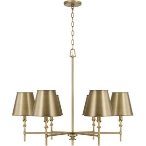 Whitney 6 Light 34 inch Aged Brass Chandelier Ceiling Light