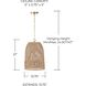Naomi 1 Light 13.75 inch Matte Brass Pendant Ceiling Light