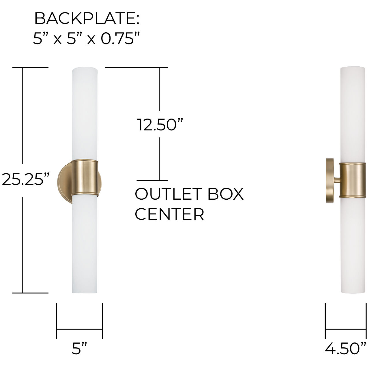 Parson 2 Light 25.25 inch Matte Brass Sconce Wall Light