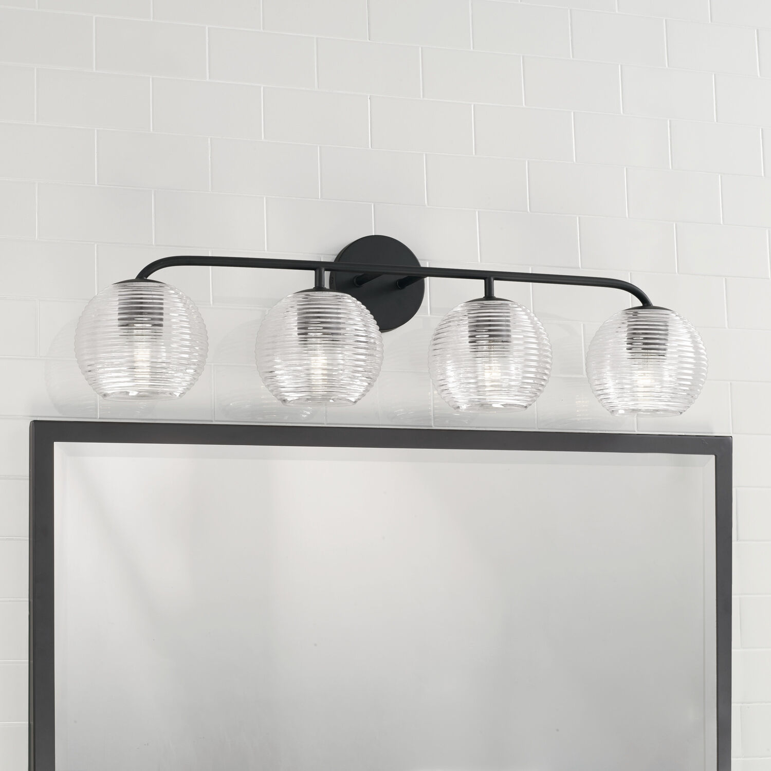 Dolan 4 Light 33.5 inch Matte Black Vanity Light Wall Light
