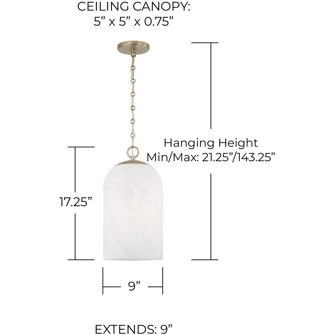 Cleo 1 Light 9 inch Matte Brass Pendant Ceiling Light