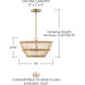 Wren 3 Light 16 inch Matte Brass Semi-Flush Mount Ceiling Light, Convertible Dual Mount