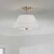 Parson 3 Light 15 inch Matte Brass Semi-Flush Ceiling Light, Convertible Dual Mount
