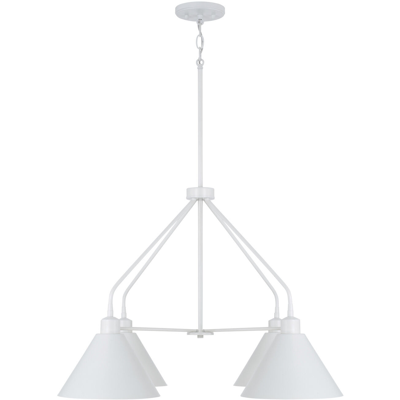 Alden 4 Light 32.5 inch Matte White Chandelier Ceiling Light