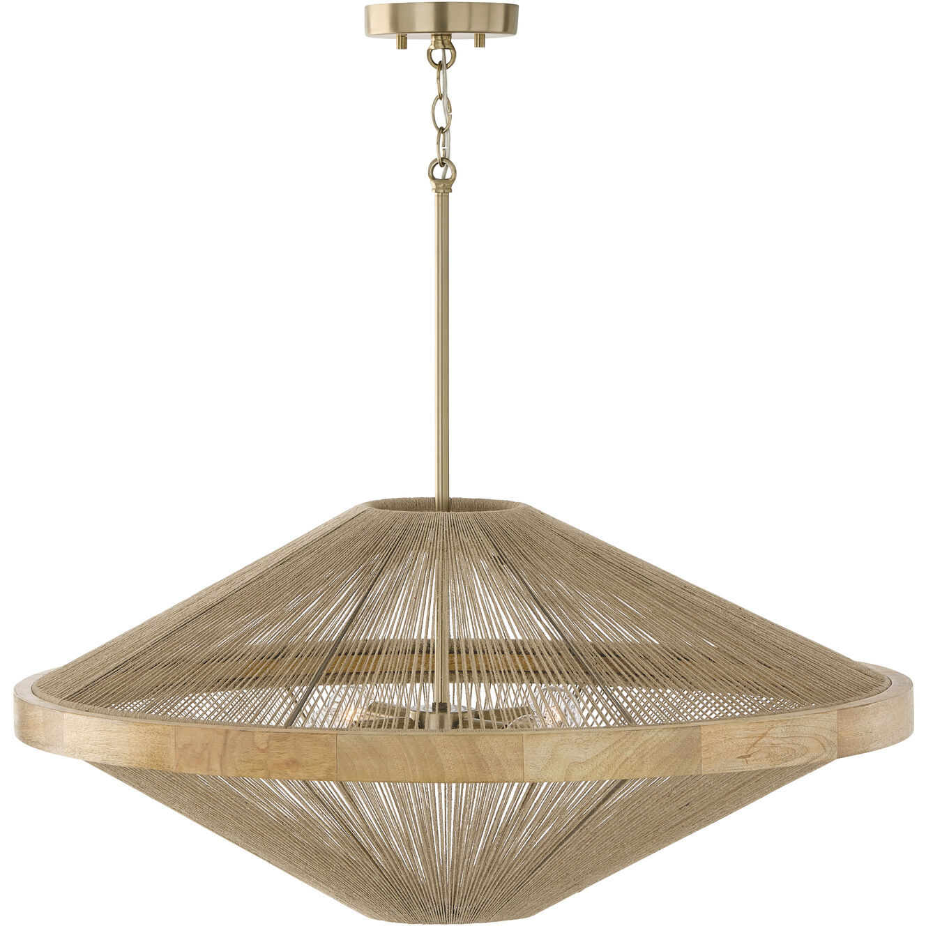Maya 4 Light 31 inch Matte Brass Pendant Ceiling Light