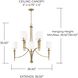 Abbie 8 Light 37 inch Aged Brass Chandelier Ceiling Light