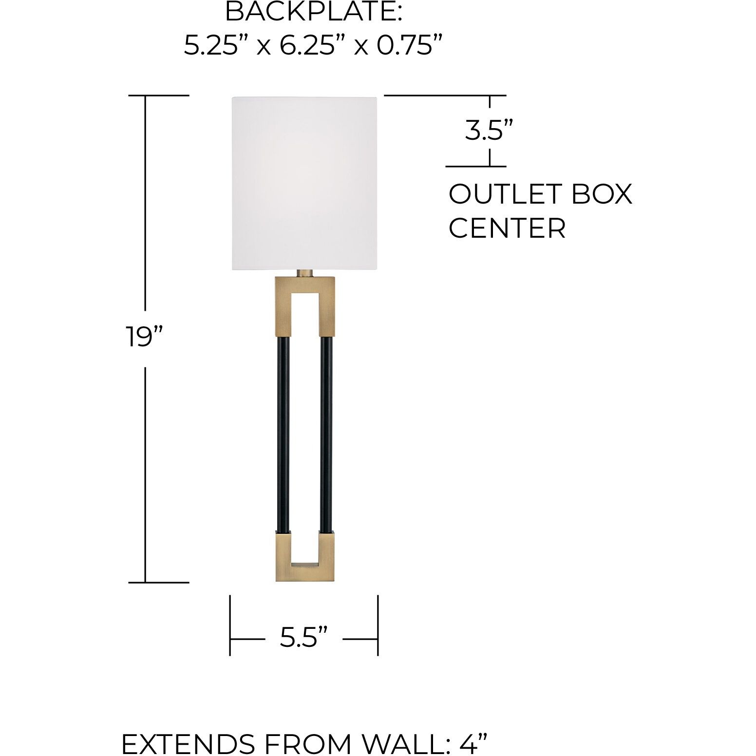 Bleeker 1 Light 6 inch Aged Brass and Black ADA Sconce Wall Light