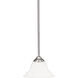 Chandler 1 Light 8 inch Matte Nickel Pendant Ceiling Light in White Faux Alabaster