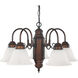 David 5 Light 21 inch Burnished Bronze Chandelier Ceiling Light