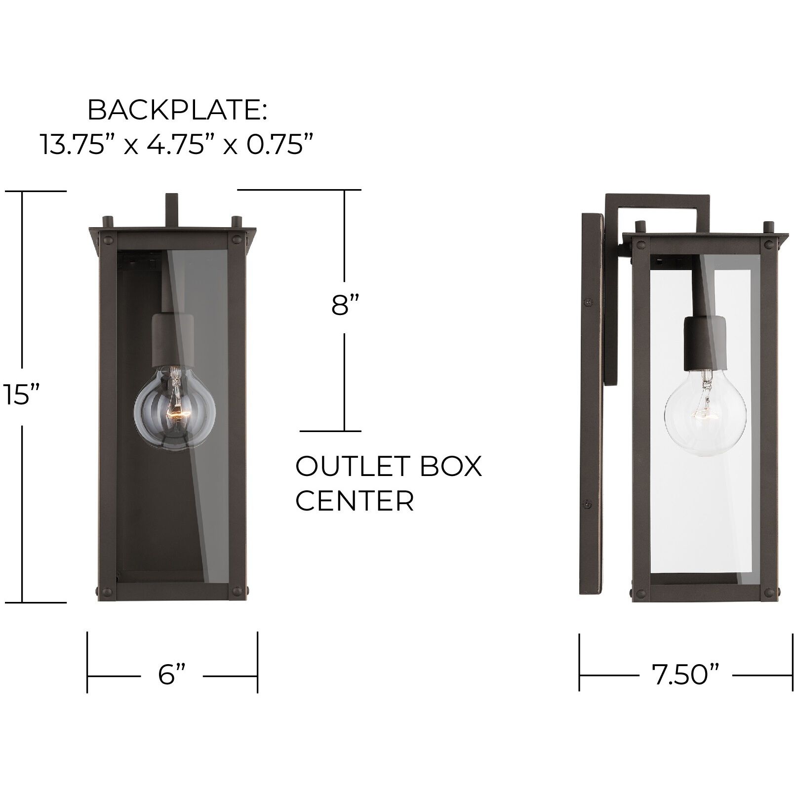 Hunt 1 Light 15 inch Oiled Bronze Outdoor Wall Mount in Incandescent