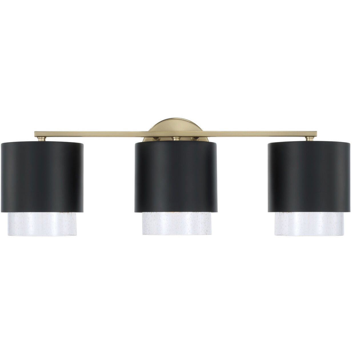 Weller 3 Light 24.25 inch Matte Brass and Black Vanity Light Wall Light