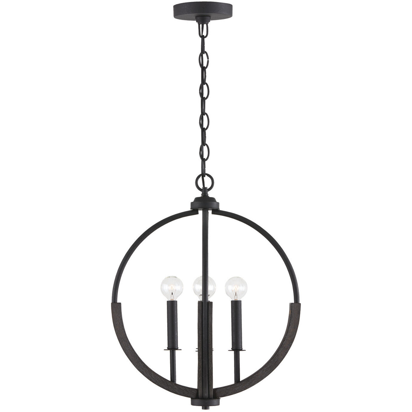 Clive 4 Light 15.5 inch Carbon Grey and Black Iron Pendant Ceiling Light