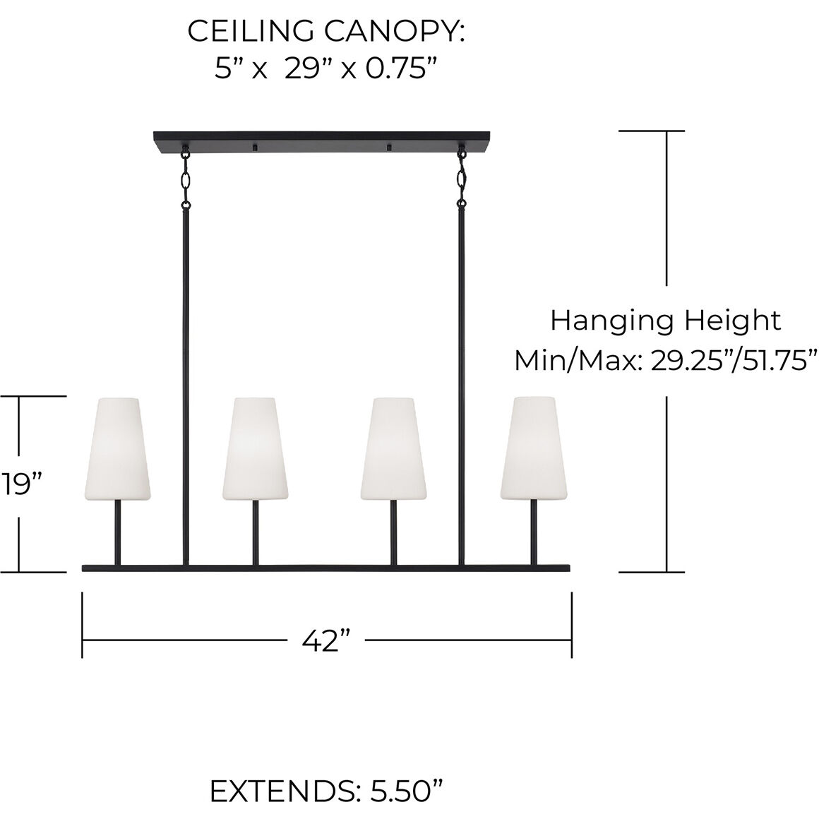 Averitt Island Light Ceiling Light in Matte Black