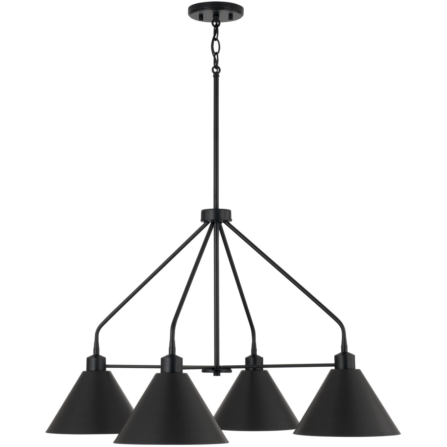 Alden 4 Light 32.5 inch Matte Black Chandelier Ceiling Light