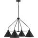 Alden 4 Light 32.5 inch Matte Black Chandelier Ceiling Light