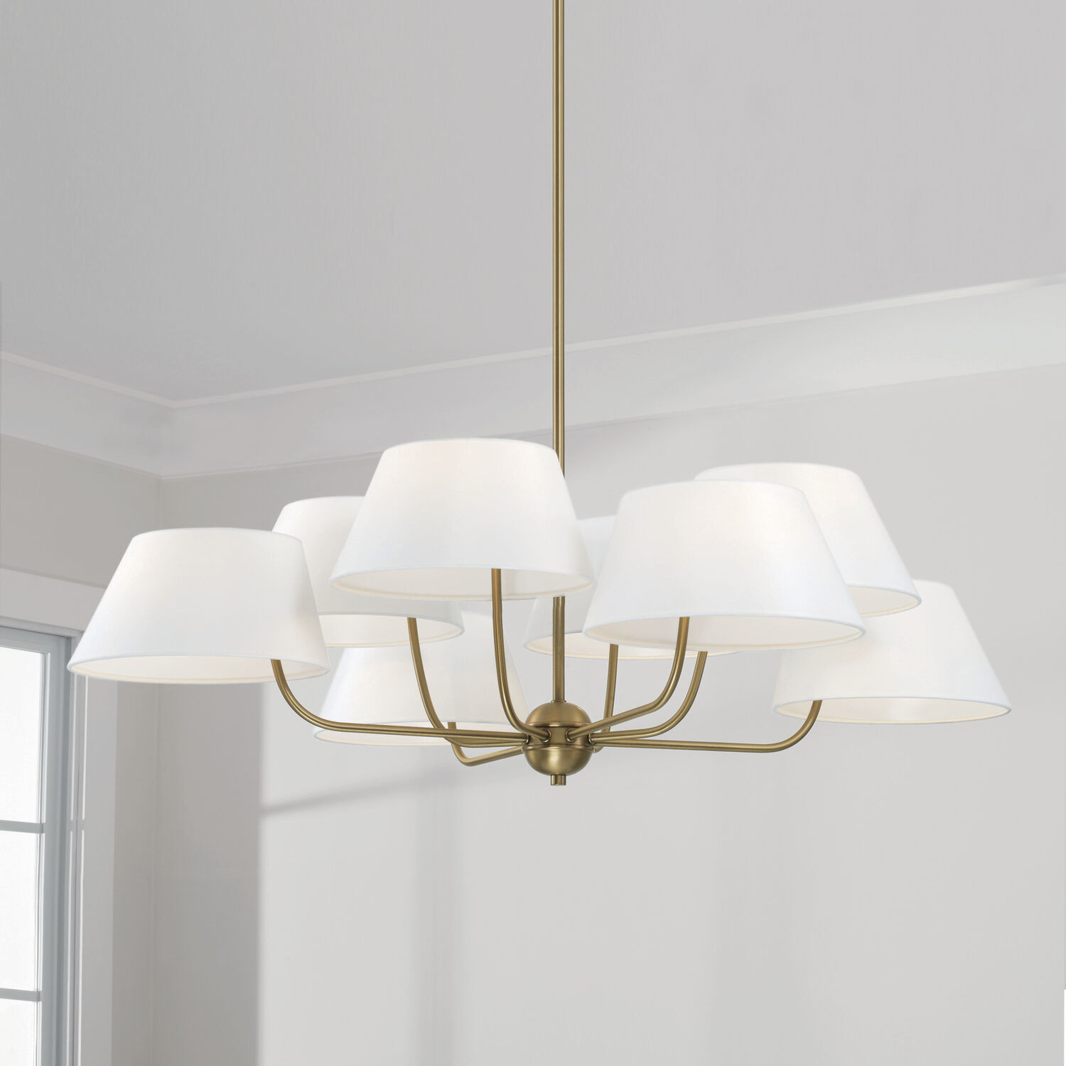 Welsley 8 Light 40 inch Aged Brass Chandelier Ceiling Light
