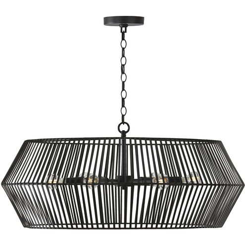 Kaiya 6 Light 31 inch Matte Black Chandelier Ceiling Light