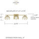 Flora 3 Light 22.75 inch Buffed Gold Vanity Light Wall Light