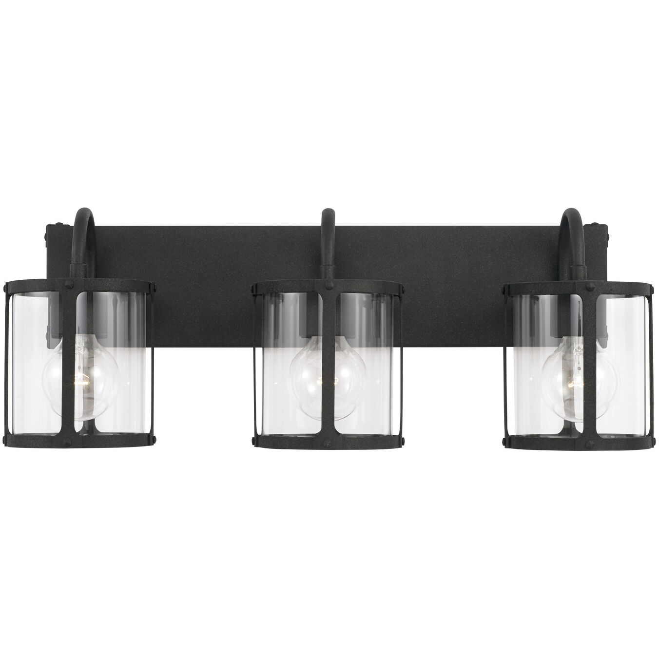 Black iron vanity outlet light