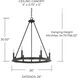 Pearson 6 Light 26 inch Black Iron Chandelier Ceiling Light