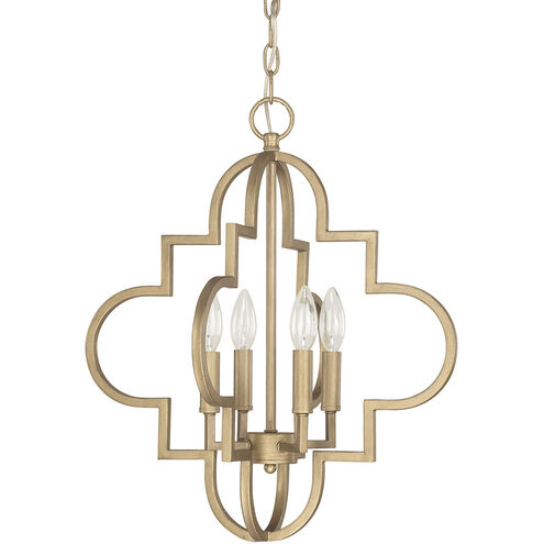 Ellis 4 Light 18 inch Brushed Gold Pendant Ceiling Light