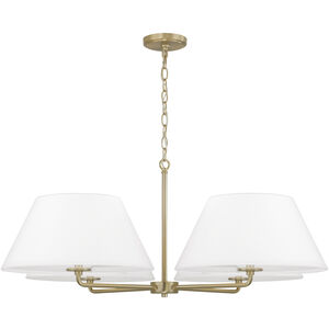 Parson 4 Light 39.25 inch Matte Brass Chandelier Ceiling Light