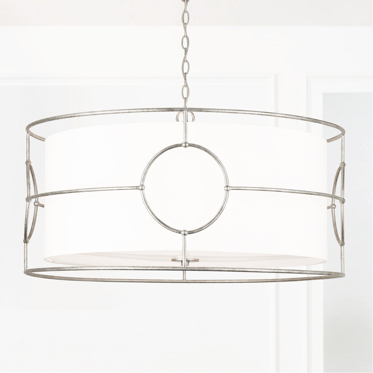 Oran 6 Light 32 inch Antique Silver Pendant Ceiling Light