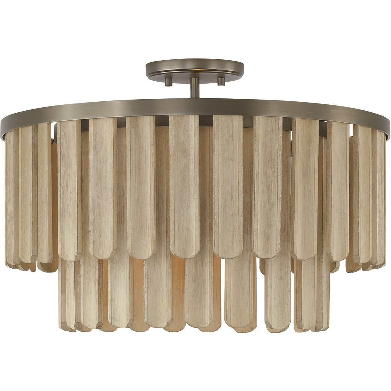 Jada 1 Light 20 inch Dark Brass Semi-Flush Mount Ceiling Light