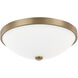 Perkins 2 Light 12.5 inch Aged Brass Flush Mount Ceiling Light