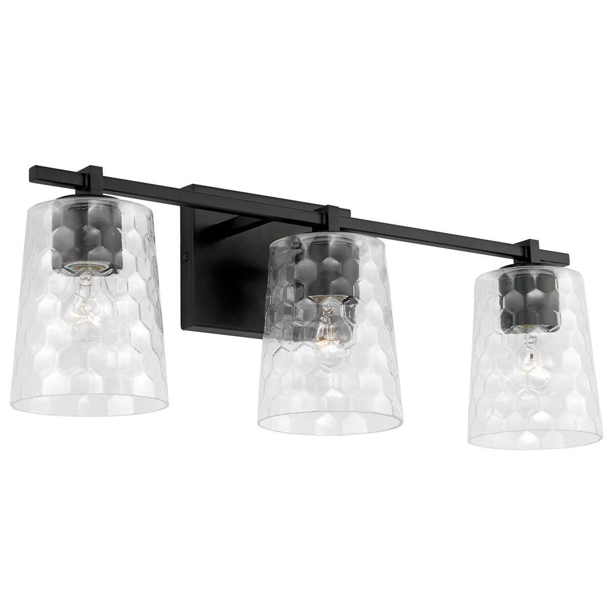 Burke 3 Light 24 inch Matte Black Vanity Light Wall Light