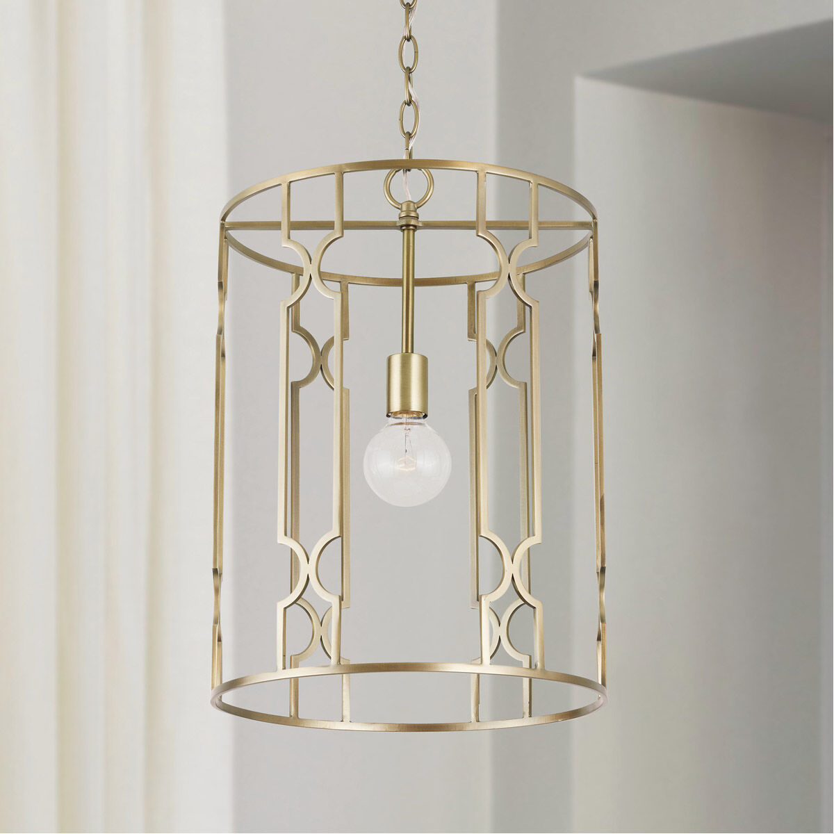 Jordyn 1 Light 14 inch Aged Brass Pendant Ceiling Light