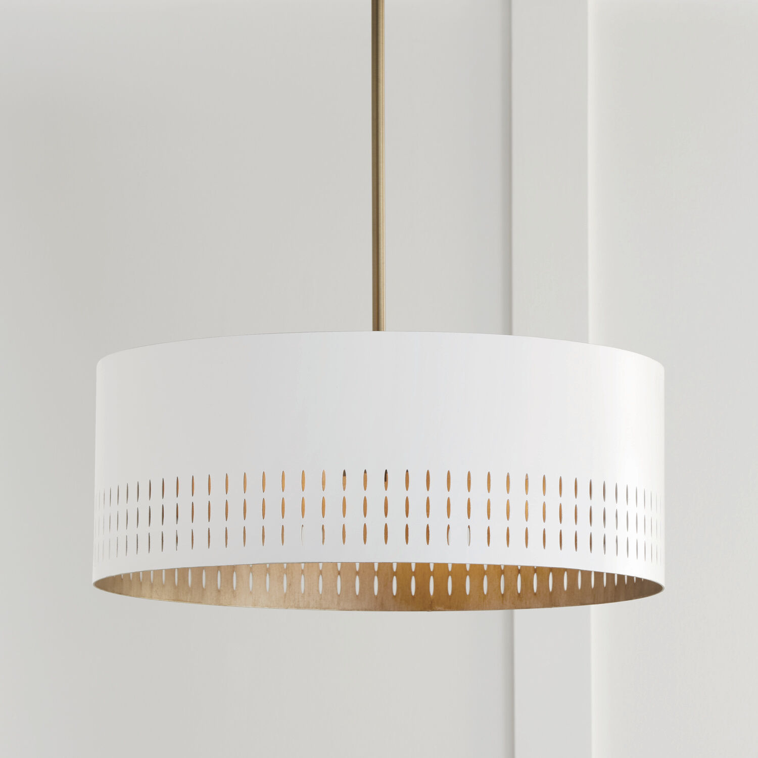 Dash 3 Light 20.25 inch Aged Brass and White Pendant Ceiling Light