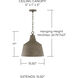 Quarry 1 Light 15.5 inch Clay Pendant Ceiling Light