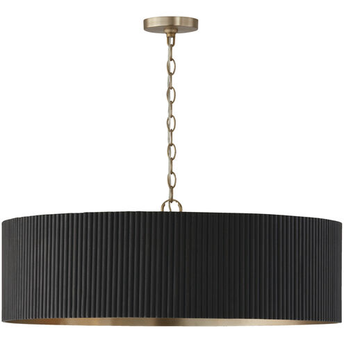 Donovan 4 Light 30.75 inch Black Stain and Matte Brass Chandelier Ceiling Light