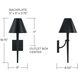 Holden 1 Light 8 inch Matte Black Sconce Wall Light