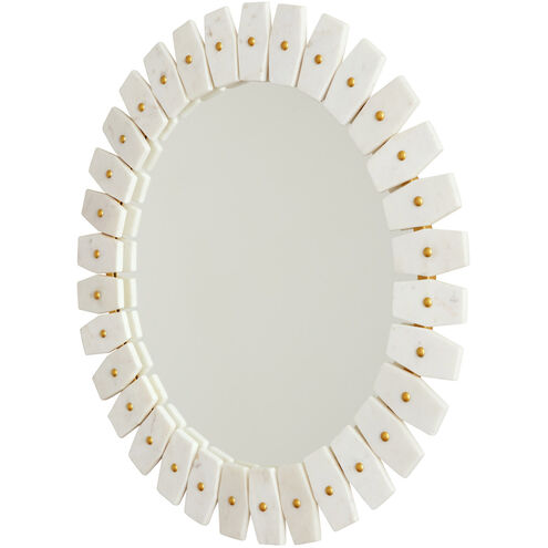 Mirror 29 X 29 inch Marble and Brass Wall Mirror
