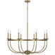 Rylann 8 Light 38 inch Aged Brass Chandelier Ceiling Light