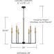 Avant 6 Light 29 inch Aged Brass and Black Chandelier Ceiling Light