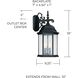 Main Street 3 Light 19 inch Black Outdoor Wall Lantern