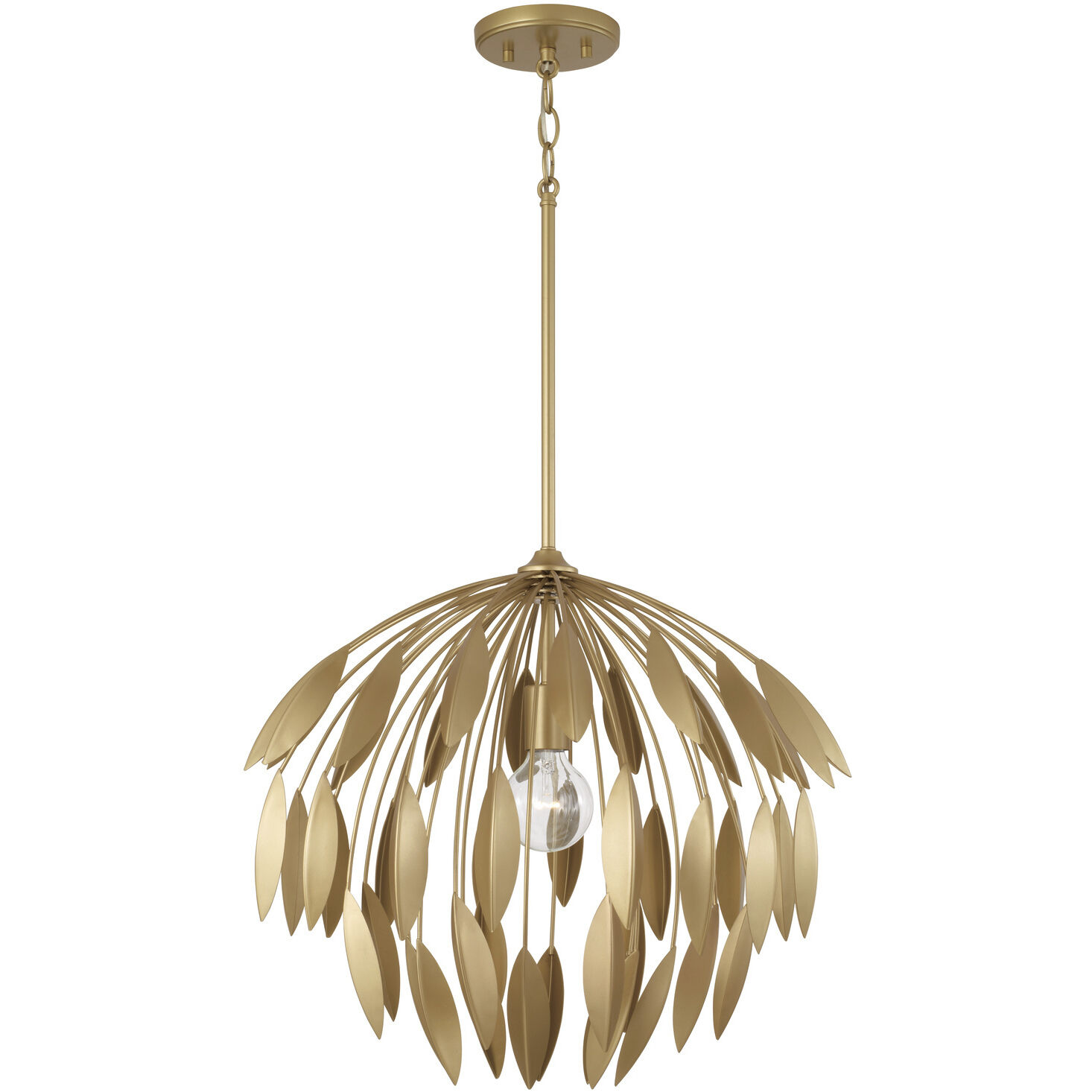 Margeaux 1 Light 20 inch Buffed Gold Pendant Ceiling Light