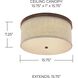 Midtown 3 Light 16 inch Burnished Bronze Flush Mount Ceiling Light in Light Tan Fabric Shade