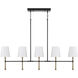 Hollis 5 Light 48 inch Matte Black with Hammered Gold Island Light Ceiling Light