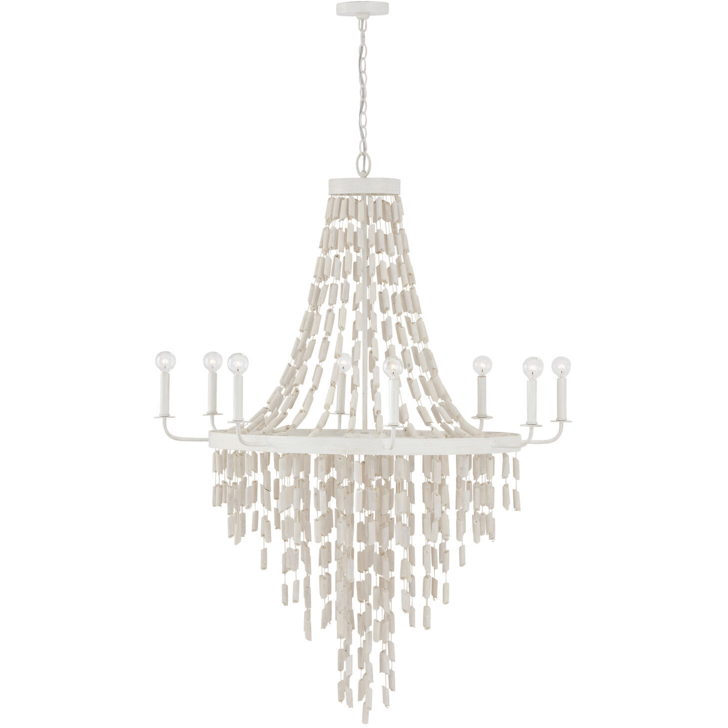 Carissa 8 Light 40.5 inch Organic White Chandelier Ceiling Light