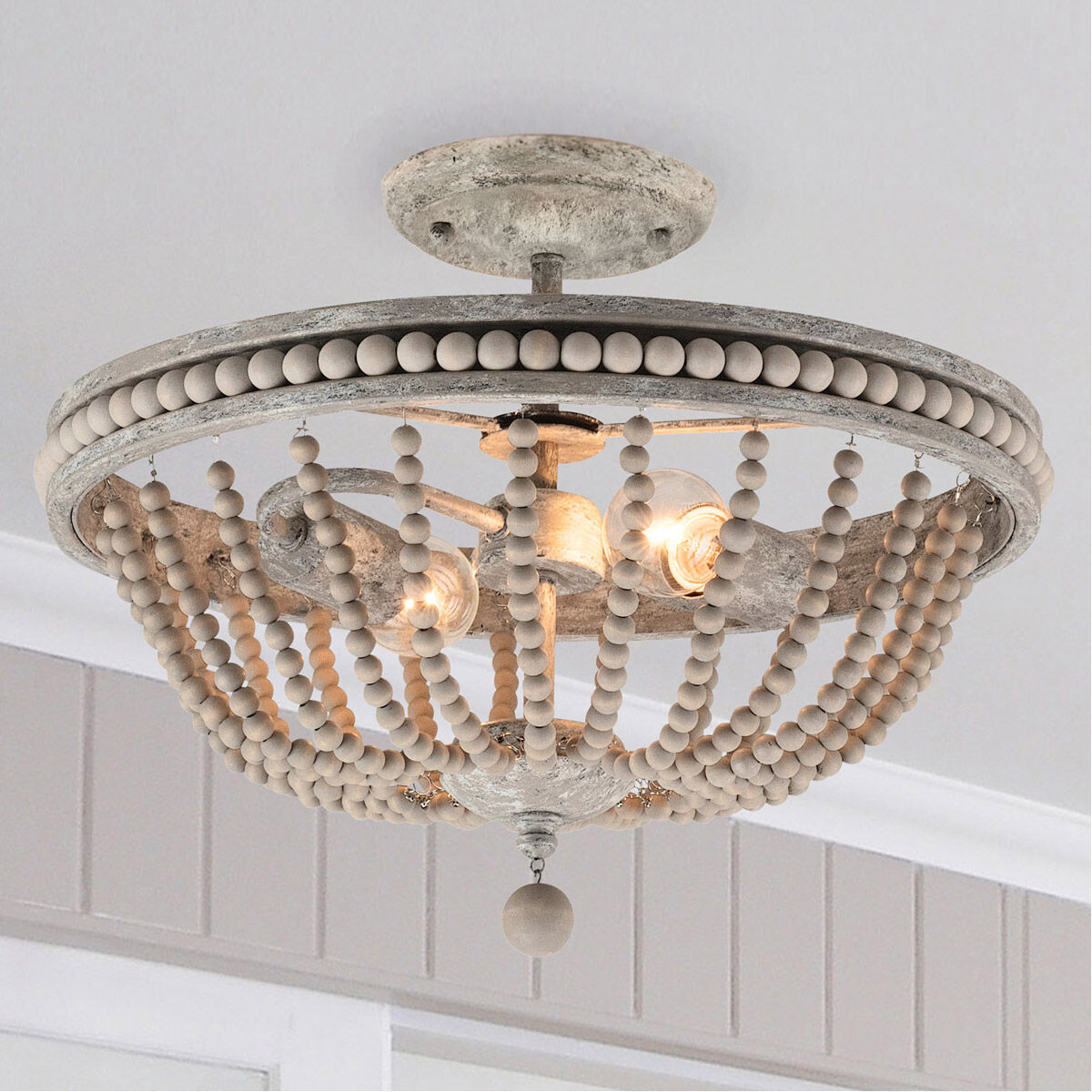 Kayla 2 Light 16 inch Mystic Sand Semi-Flush Mount Ceiling Light