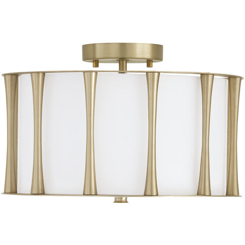 Bodie 3 Light 15 inch Matte Brass Semi-Flush Mount Ceiling Light, Convertible Dual Mount