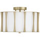 Bodie 3 Light 15 inch Matte Brass Semi-Flush Mount Ceiling Light, Convertible Dual Mount