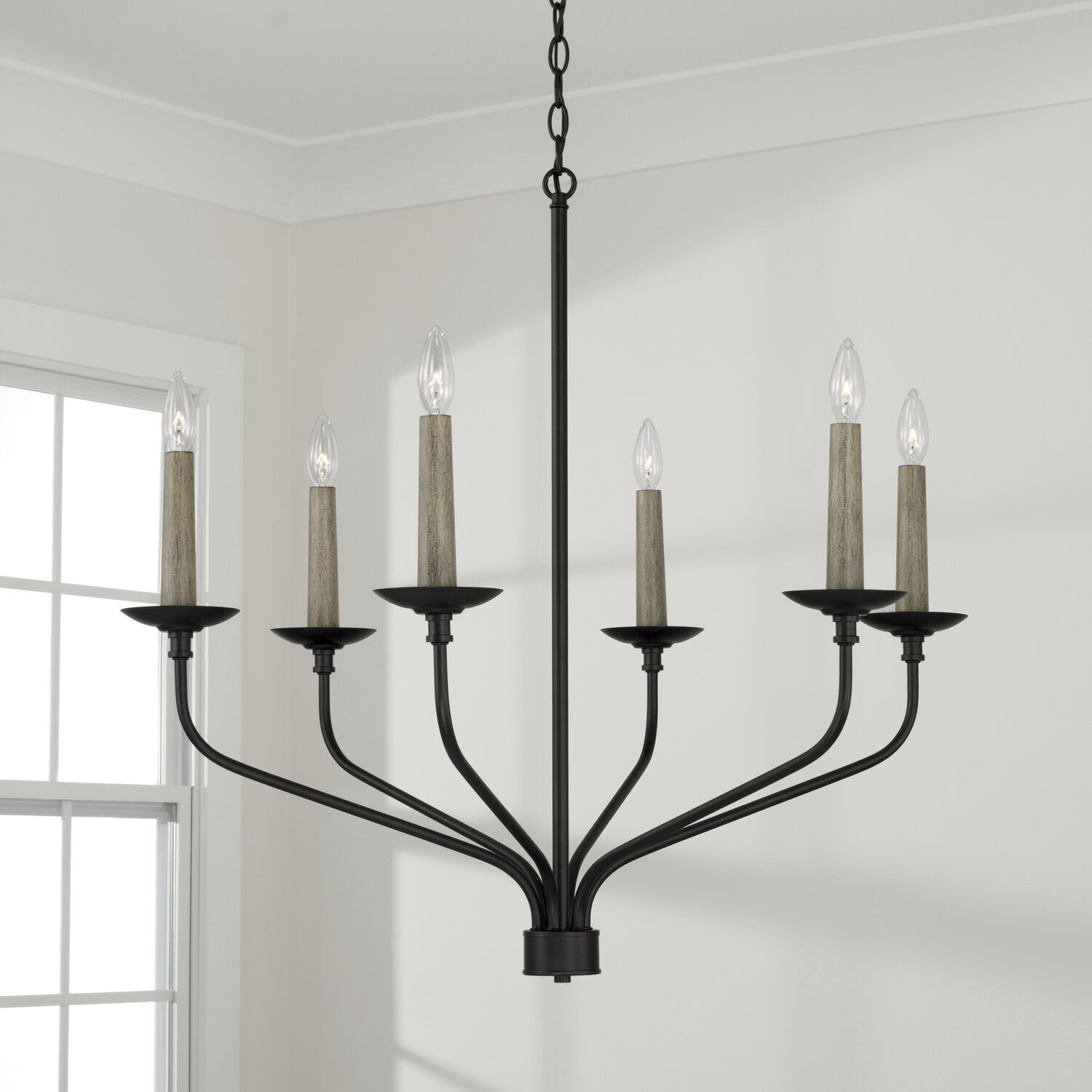Wilder 6 Light 32 inch Matte Black Chandelier Ceiling Light