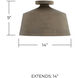 Quarry 1 Light 14 inch Clay Semi-Flush Ceiling Light